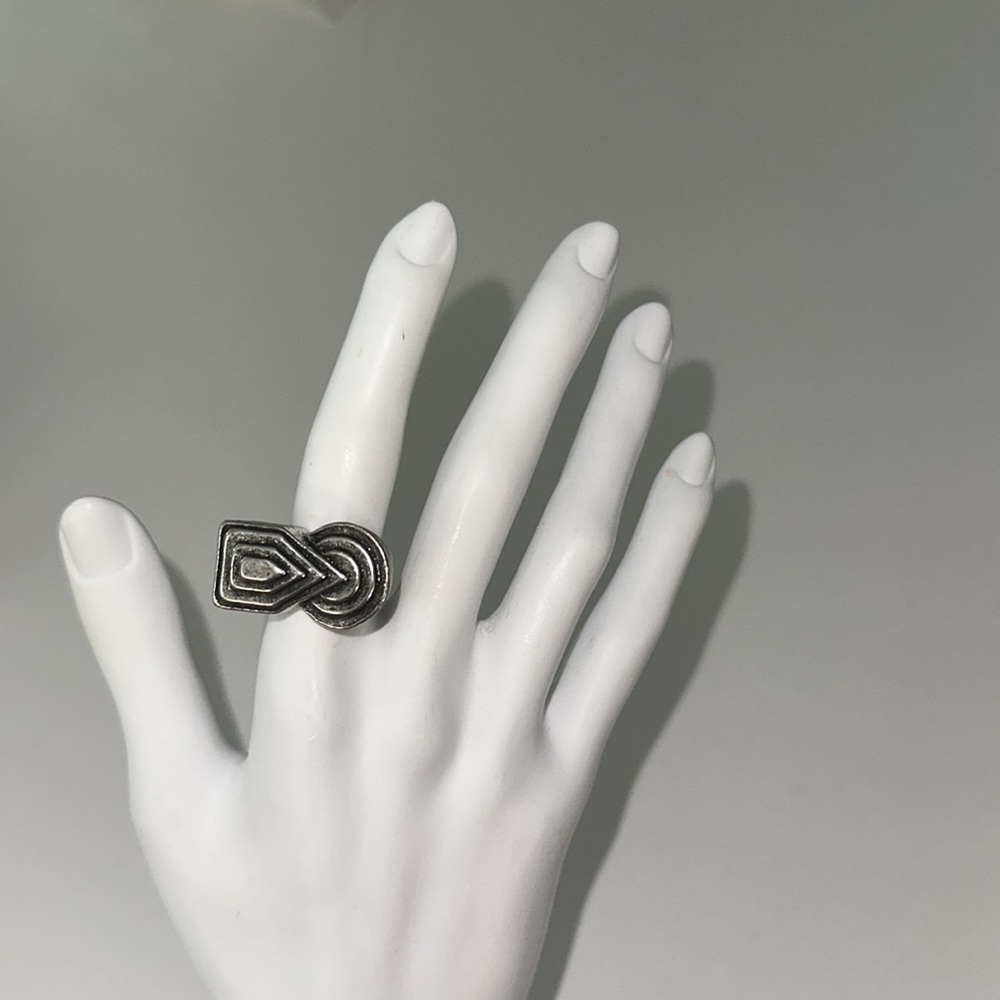 LOW LUV x Erin Wasson antiqued silver *Deco* boho statement ring 6 - Picture 3 of 7